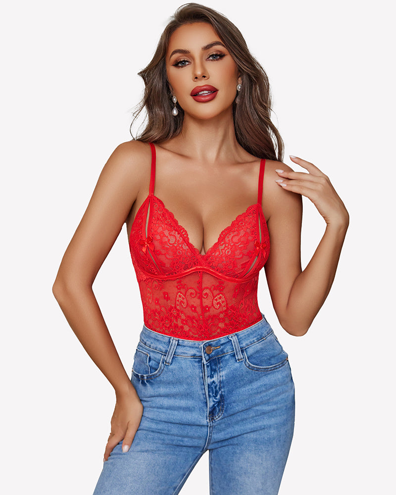 Lace Bodysuit One Piece Mini Babydoll