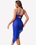 Bodycon Ruffle Corset Lace Mesh Dress