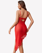 Bodycon Ruffle Corset Lace Mesh Dress