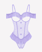 V Neck Bodysuit Lace Ruffle Rave Outfits