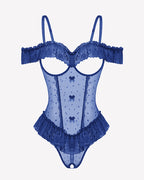 V Neck Bodysuit Lace Ruffle Rave Outfits