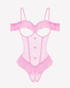 V Neck Bodysuit Lace Ruffle Rave Outfits