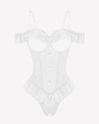 V Neck Bodysuit Lace Ruffle Rave Outfits
