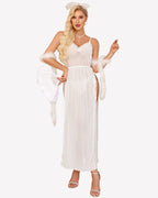 Lace Mesh Long Dress Side Split Nightdress