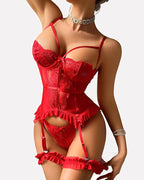 Lace Corset Lingerie Set Sexy Boudoir Bra and Panty Outfit