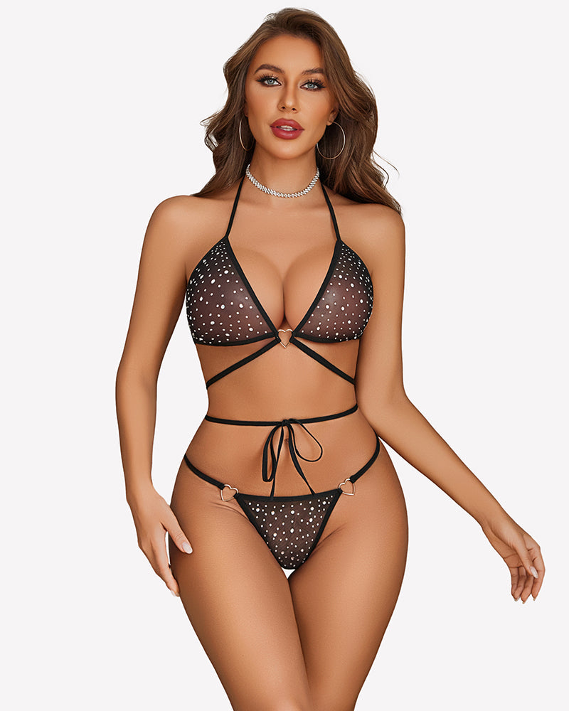Bra And Panty Sets Strappy 2 Pcs Underwear Outfits