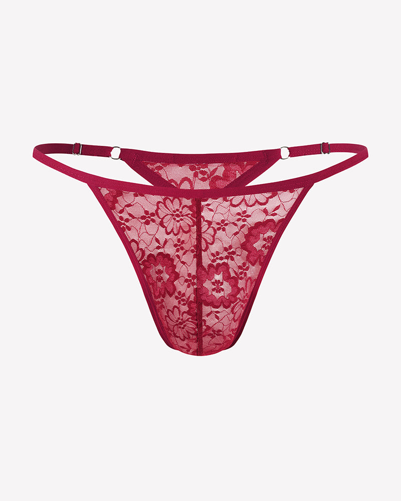 Men's Lace Thong Underwear Low Rise T-Back G-String