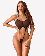 Mesh Bodysuit Halter Straps Sexy Lingerie