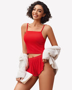 Ribbed Pajama Set Side Slit 2 Piece PJ Set
