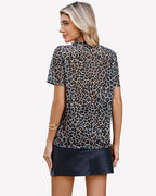 Mesh Sheer Tops Sexy Crew Neck Loose Fit Blouse