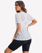 Mesh Sheer Tops Sexy Crew Neck Loose Fit Blouse