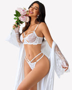 Lace Bra and Panty Set with Butterfly-Shaped Cutout