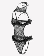 Halter Neck One Piece Teddy Bodysuit