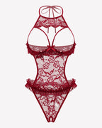 Halter Neck One Piece Teddy Bodysuit