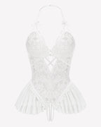 Lace Bodysuit V Neck Sleepwear One Piece