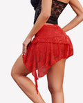 Y2k Lace Mini Skirt Ruched Tiered Ruffle Skirt