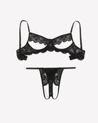 Floral Lace Cutout Lingerie Set
