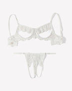 Floral Lace Cutout Lingerie Set