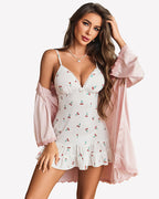 Lace V-Neck Full Slip Babydoll Nightdress