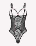 Crotchless Lingerie Lace Bodysuit Mini Teddy