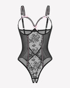 Crotchless Lingerie Lace Bodysuit Mini Teddy