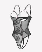 Crotchless Lingerie Lace Bodysuit Mini Teddy