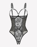 Crotchless Lingerie Lace Bodysuit Mini Teddy