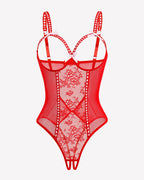 Crotchless Lingerie Lace Bodysuit Mini Teddy