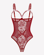 Crotchless Lingerie Lace Bodysuit Mini Teddy