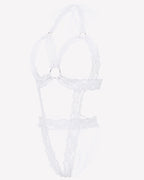 Lace Cupless Bodysuit Deep V Neck Teddy