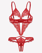 Lace Bodysuit Deep V Teddy Lingerie