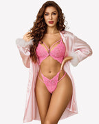Deep V Lace Teddy Cutout One Piece Bodysuit