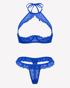 Underwire Push Up Lingerie Floral Lace Sheer Lingerie Set