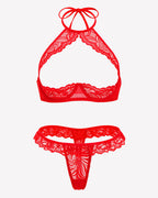 Underwire Push Up Lingerie Floral Lace Sheer Lingerie Set