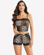 Cami Pajama Set Soft 2 Piece Lace Trim Short PJ Set