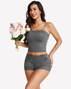 Cami Pajama Set Soft 2 Piece Lace Trim Short PJ Set