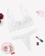 Push Up Lace Bra Panty Cutout Lace Lingerie Set