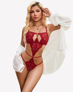 Underwired Lace Teddy Front-Opening Lingerie