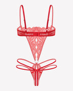 Lace Underwire Bodysuit Deep V Teddy