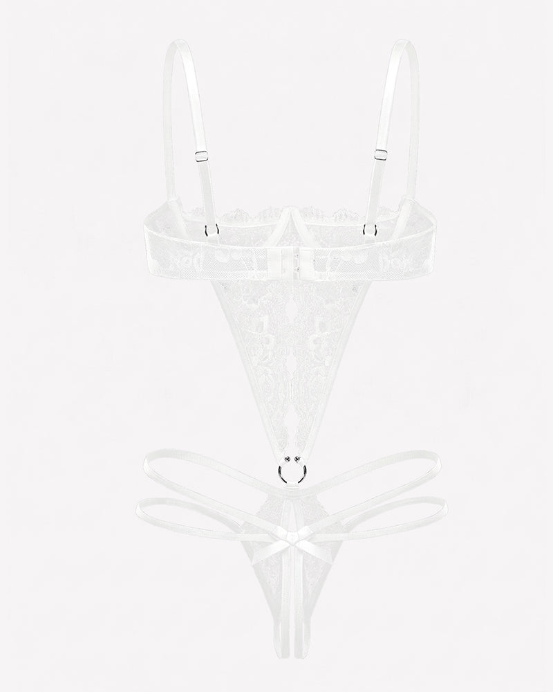 Lace Underwire Bodysuit Deep V Teddy