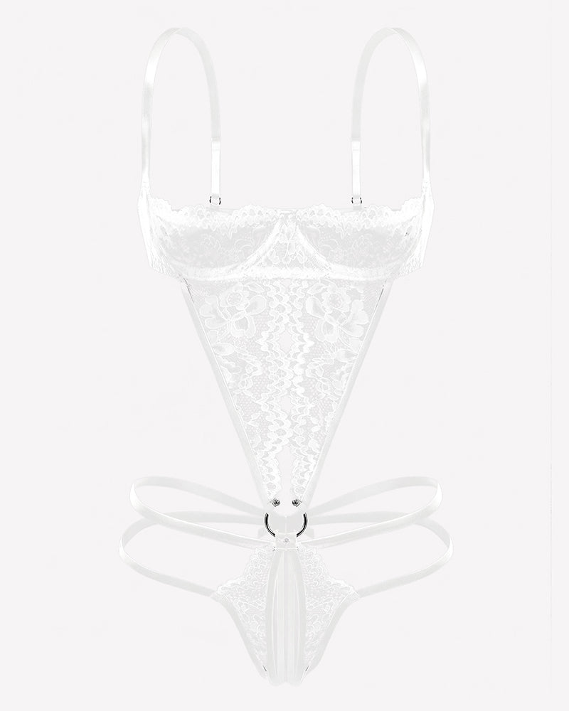 Lace Underwire Bodysuit Deep V Teddy