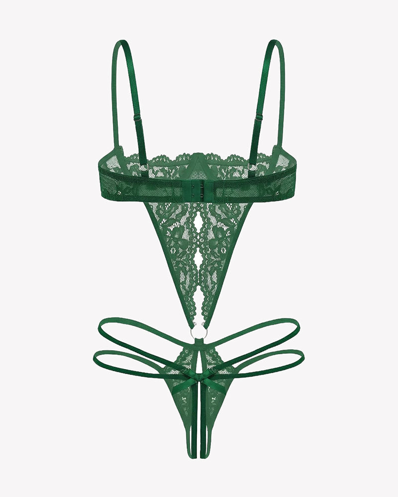 Lace Underwire Bodysuit Deep V Teddy