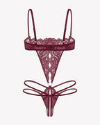 Lace Underwire Bodysuit Deep V Teddy