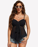 Mesh Cami Bralette Top Spaghetti Strap Y2K Lingerie Camisole