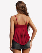 Mesh Cami Bralette Top Spaghetti Strap Y2K Lingerie Camisole