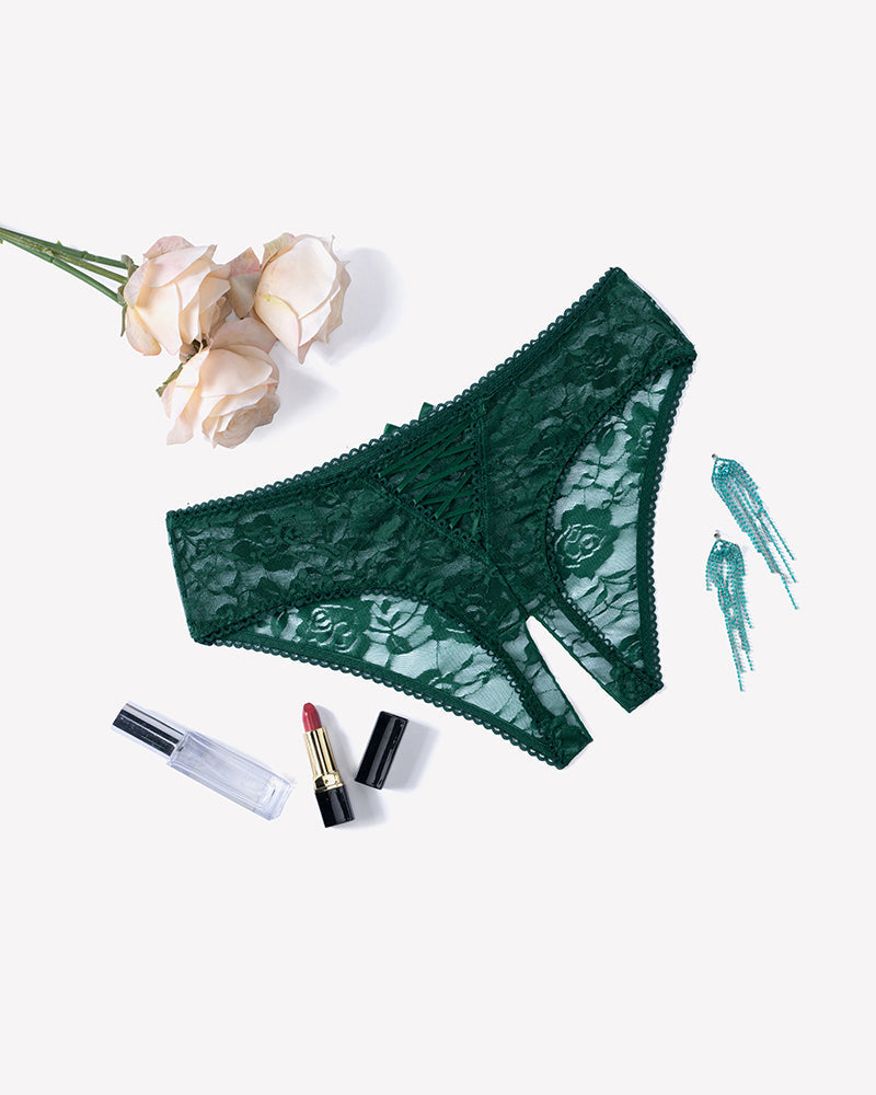 Floral Lace Panties Hollow Out Boyshort Underwear