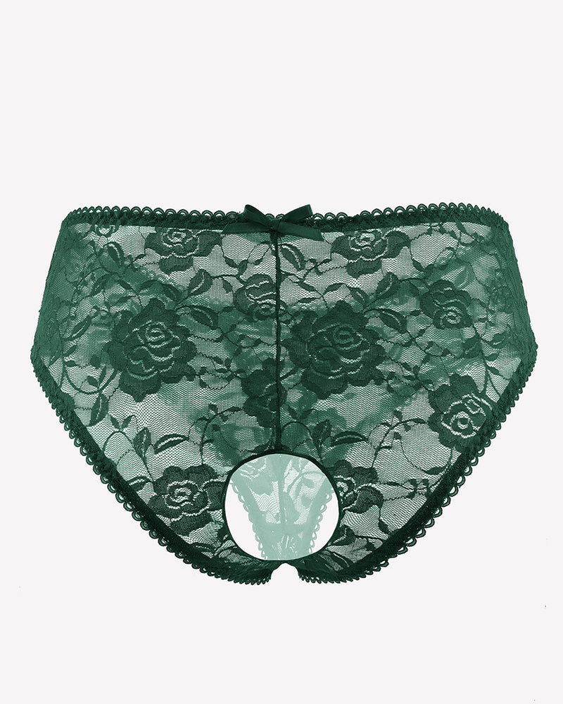 Floral Lace Panties Hollow Out Boyshort Underwear