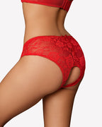 Floral Lace Panties Hollow Out Boyshort Underwear