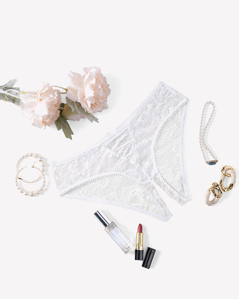 Floral Lace Panties Hollow Out Boyshort Underwear