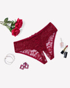 Floral Lace Panties Hollow Out Boyshort Underwear